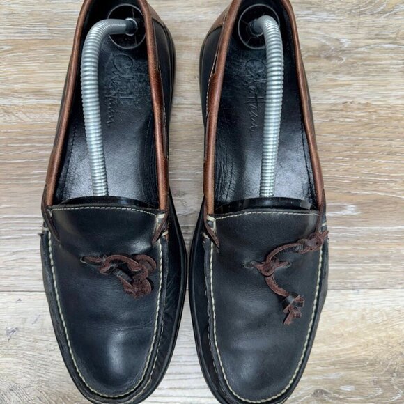 Cole Haan Black/Brown Leather Moc Loafers Men's Size 9 - Picture 2 of 6
